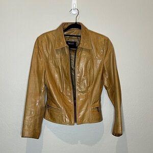 MLC Women's Tan Leather Jacket size 6